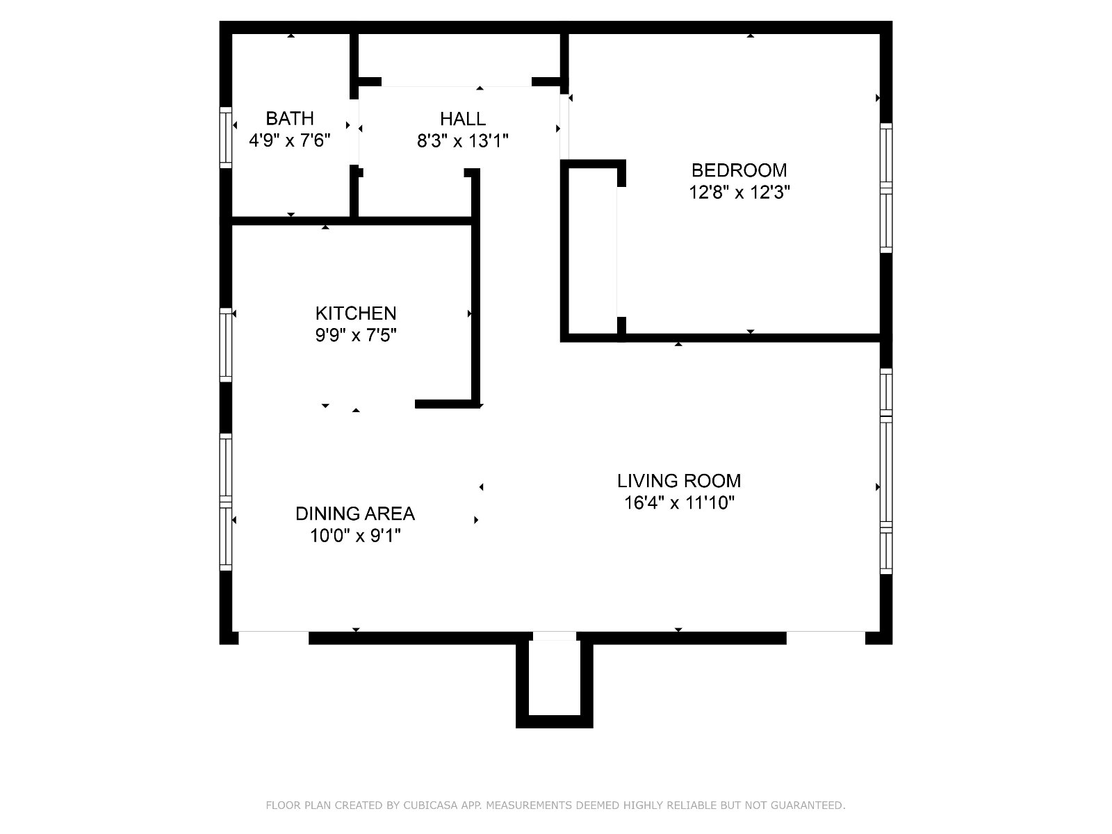 One-bedroom apartment floor plan