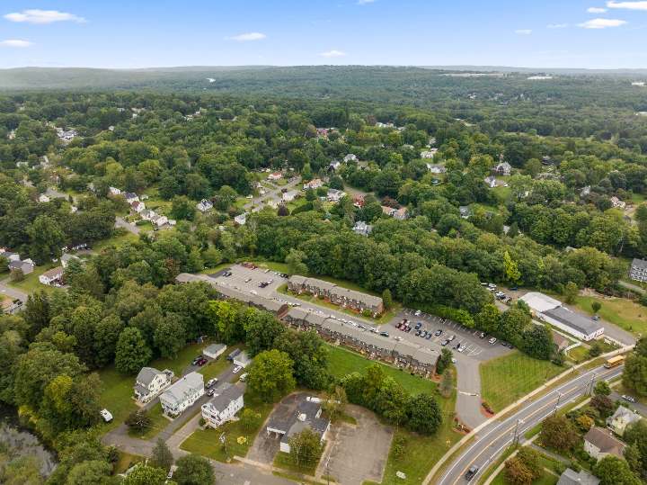 Wide aerial view of the property within Terryville