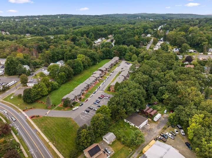 Aerial view of the property from the road