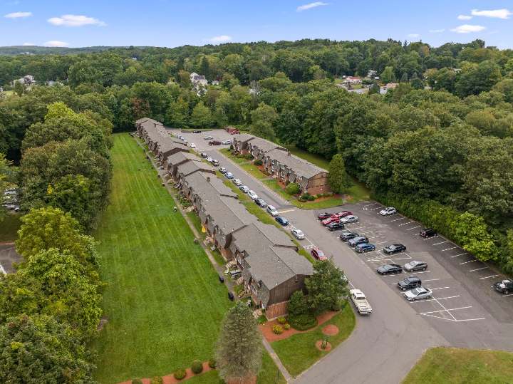 Aerial view of the property near Main Street