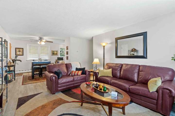 Living room with view toward the dining area